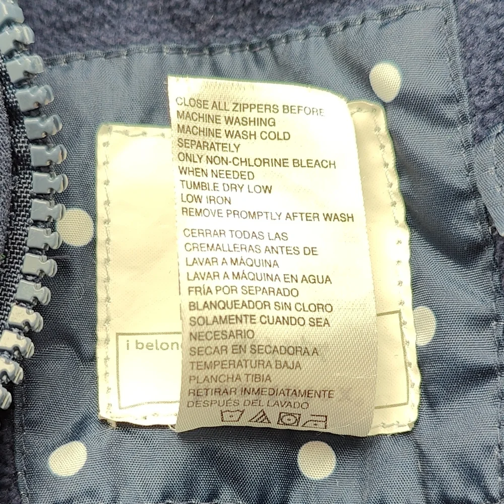 Healthtex Girl's Toddler Puffer Jacket - Blue w/White Polka Dots - Size 4T - Picture 8 of 8